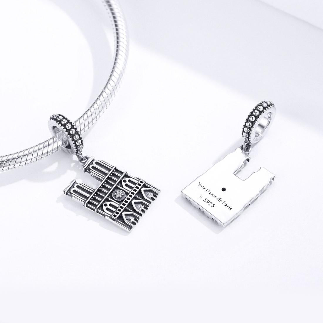 925 Sterling Silver Parisian Charm Bracelet & Necklace Set 7