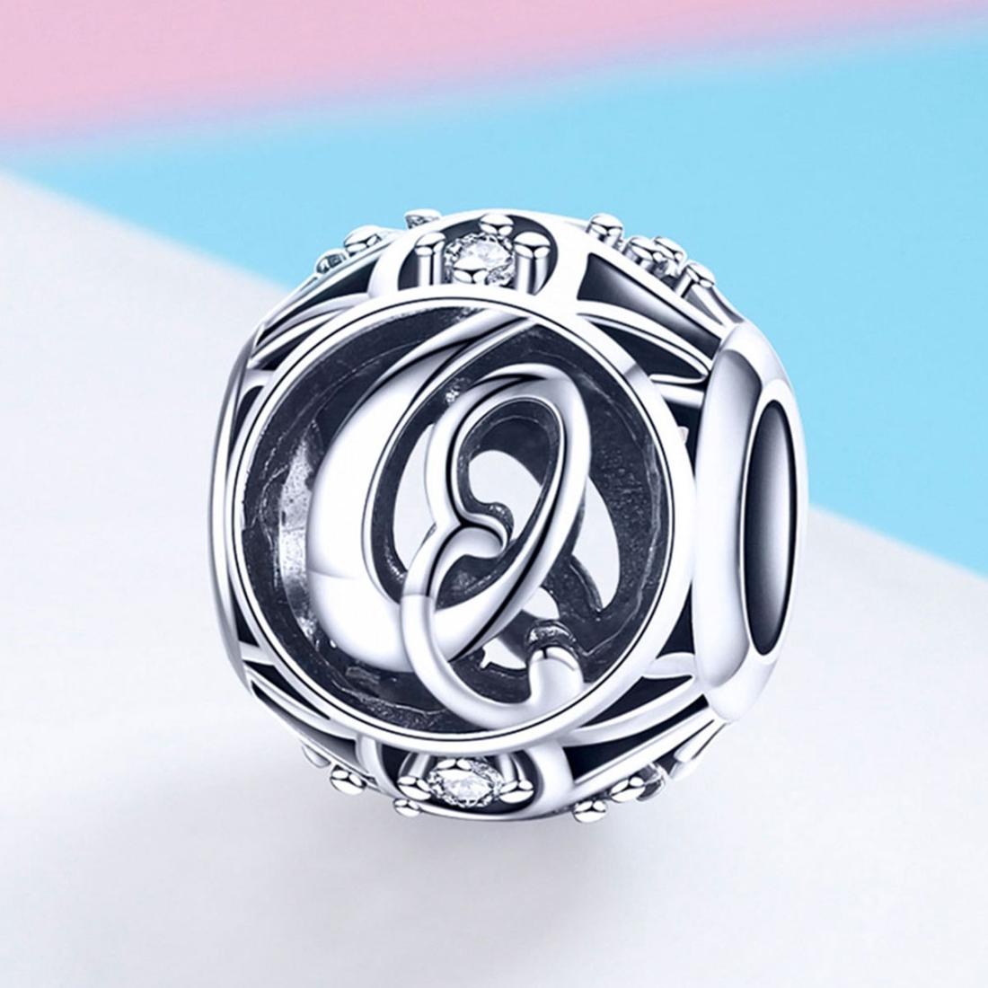 925 Sterling Silver 26 English Letter Beads For Diy Bracelets & Necklaces Style - Q 3