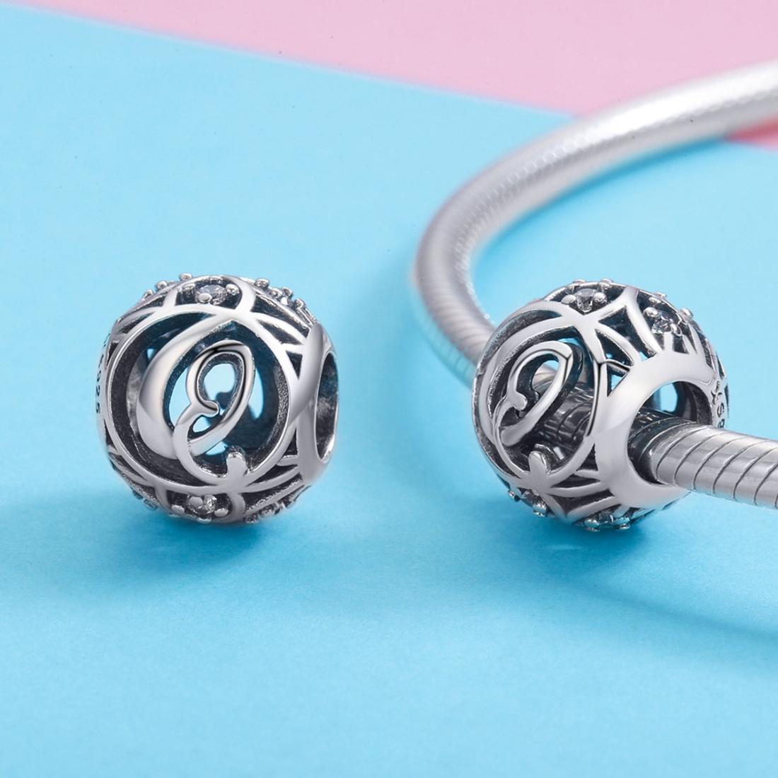 925 Sterling Silver 26 English Letter Beads For Diy Bracelets & Necklaces Style - Q 5