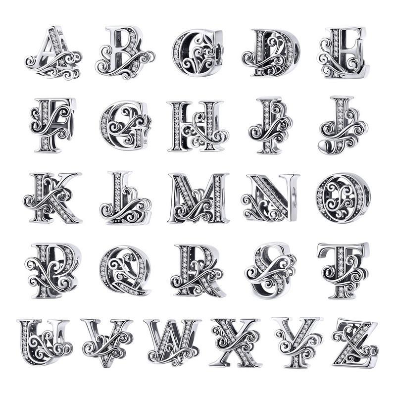 Diy Beaded Bracelet With Zircon Beads 26 Letters Style - Q 3