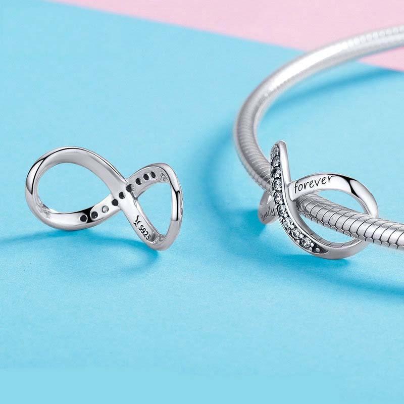 925 Sterling Silver Forever Family Infinity Bracelet 4