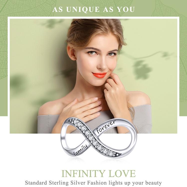 925 Sterling Silver Forever Family Infinity Bracelet 5