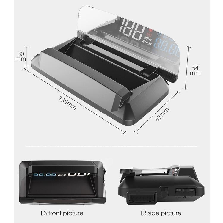 Car Obd2 Hud Display L3 Digital Head Up Screen 6