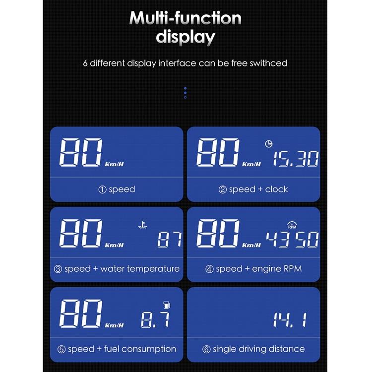 Car Obd2 Hud Display L3 Digital Head Up Screen 12