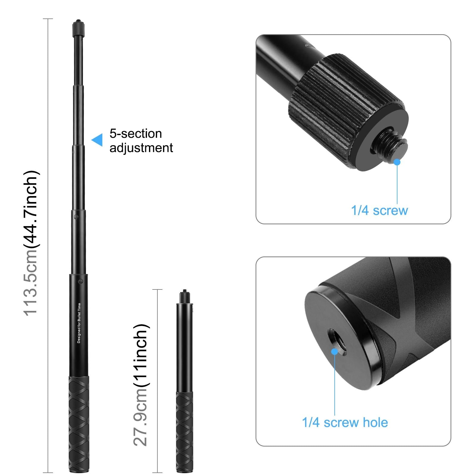 Handlebar Mount Camera Bracket with Monopod Stand for Bikes 4