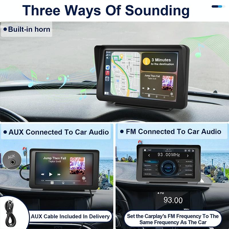 7 Touch Display Car Navigator with Wireless Carplay Bluetooth and Reversing Image - Portable and Smart 4