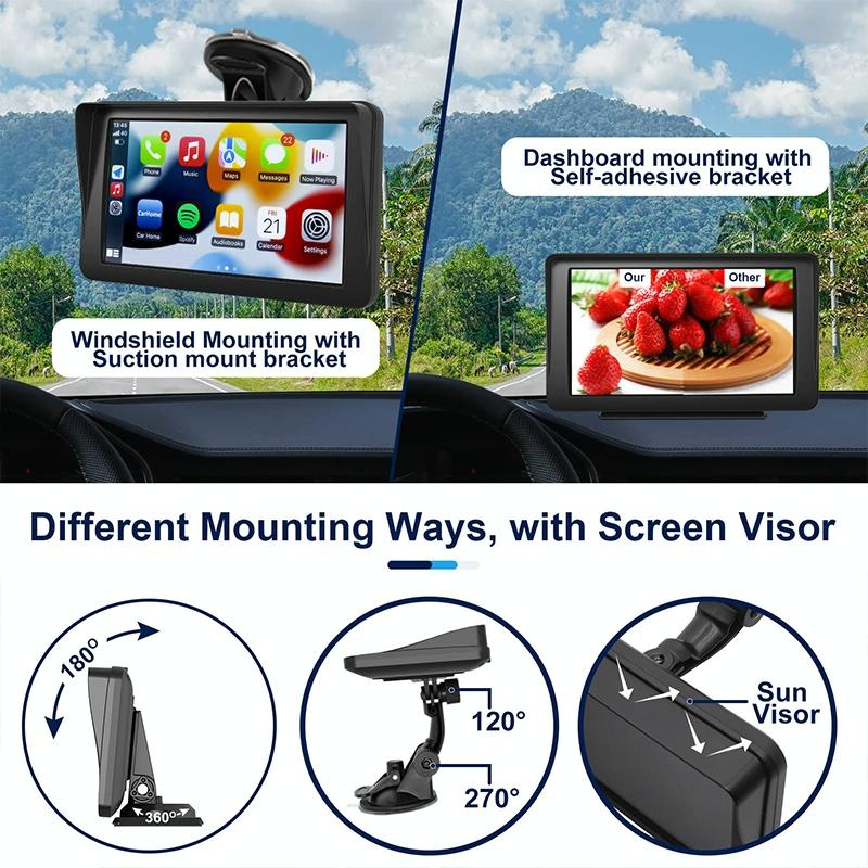 7 Touch Display Car Navigator with Wireless Carplay Bluetooth and Reversing Image - Portable and Smart 5