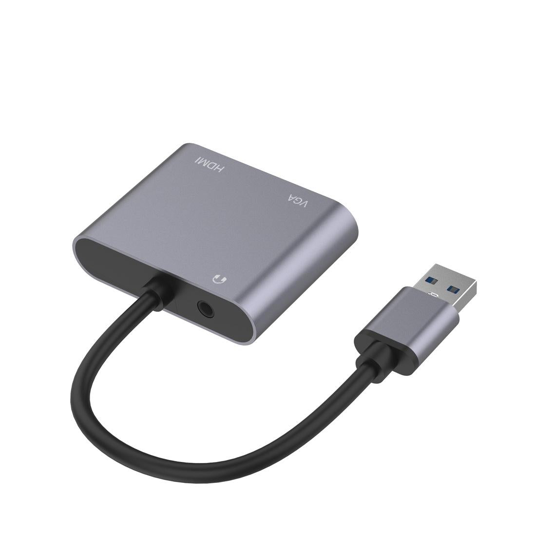 Usb To Hdmi / Vga / Audio Adapter 3-In-1 Hub 3