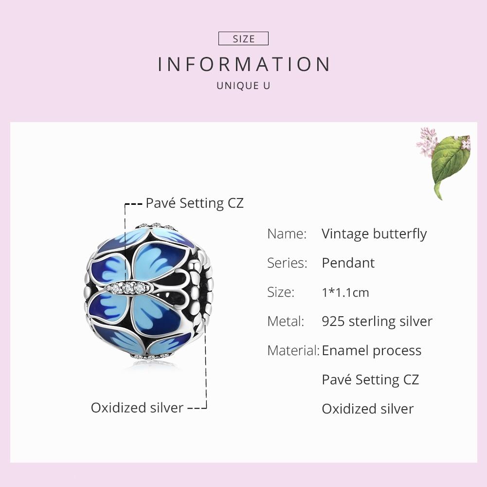925 Sterling Silver Vintage Butterfly Beads For Diy Bracelets & Necklaces 4