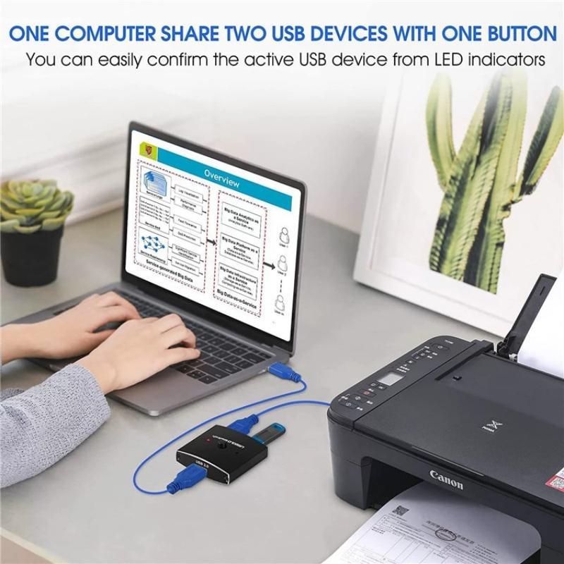 Usb 3.0 Printer Sharing Splitter 1X2 Hub 4