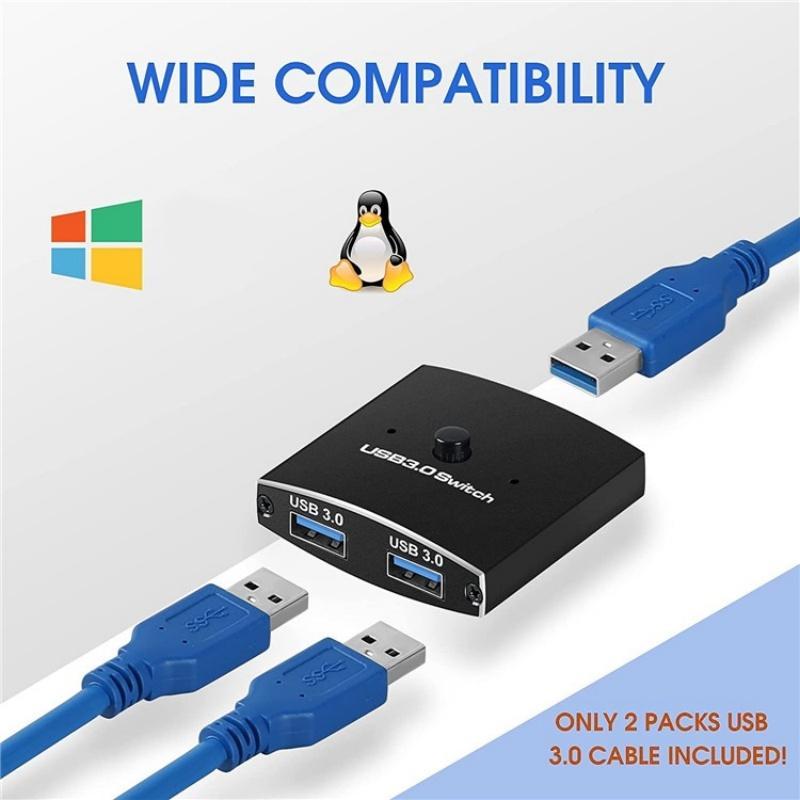 Usb 3.0 Printer Sharing Splitter 1X2 Hub 5