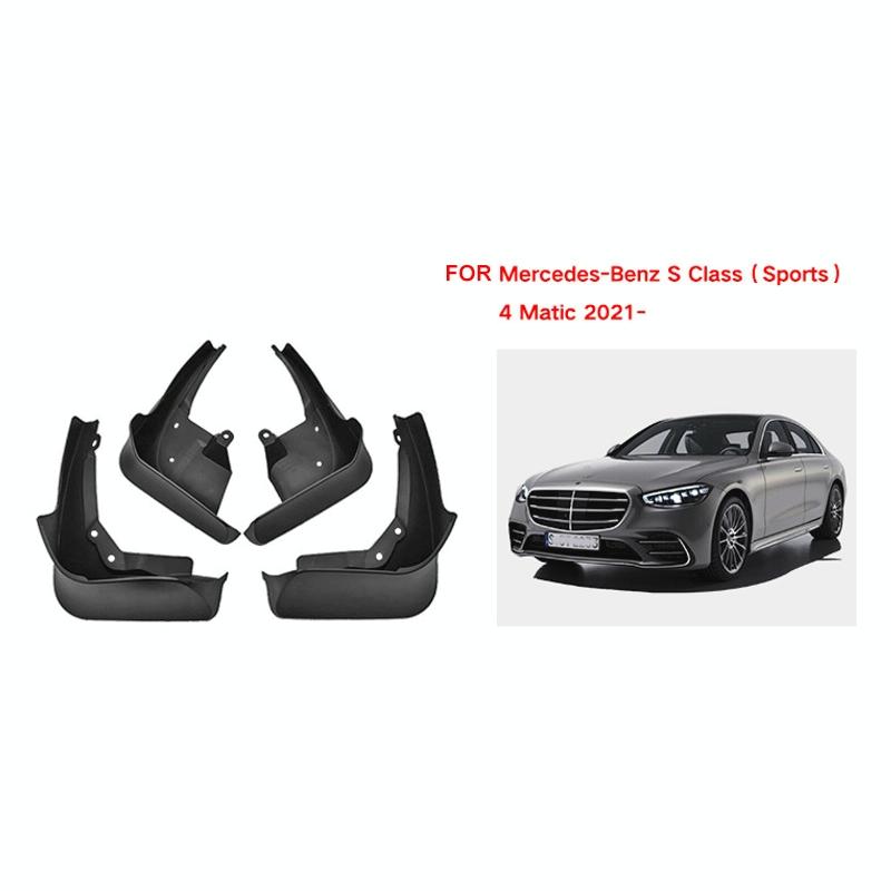 For Mercedes-Benz S-Class Sport 2022 4Pcs / Set Car Auto Soft Plastic Splash Flaps Fender Guard 3