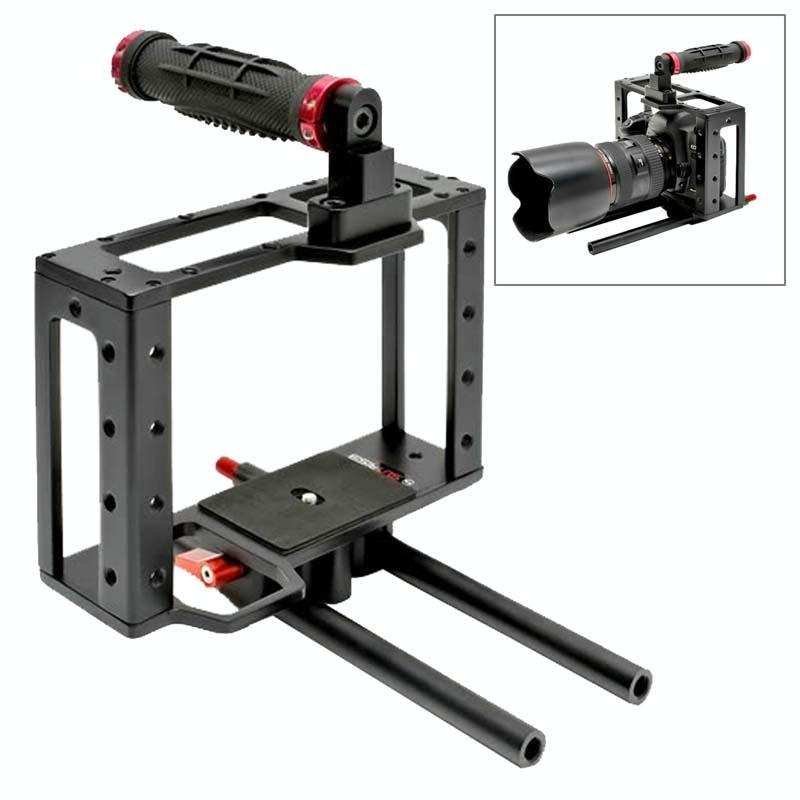 Camera Cage Handle Kit For Slr Camera - Black & Red 3