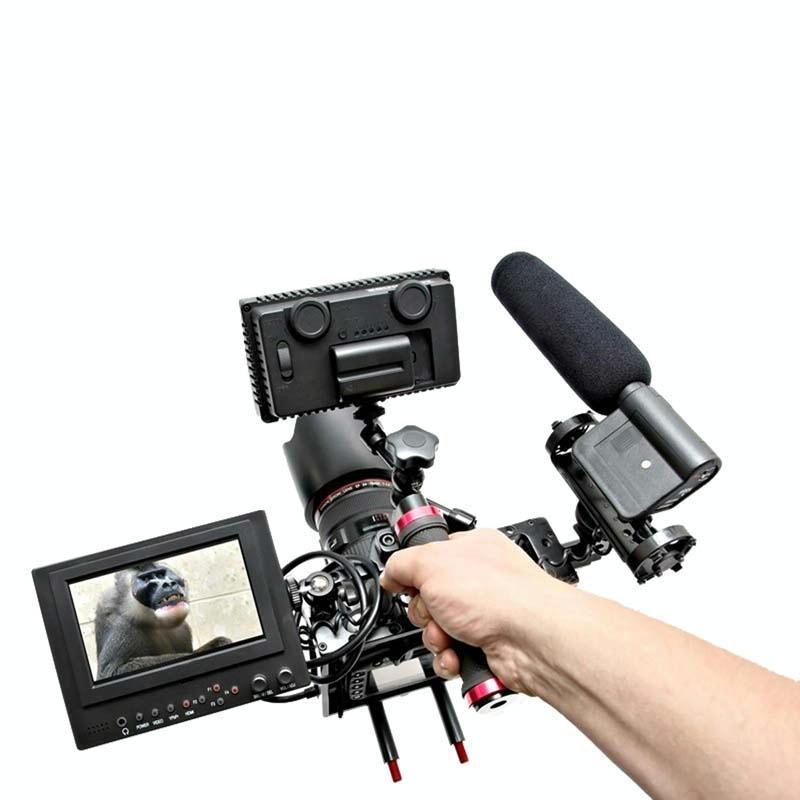 Camera Cage Handle Kit For Slr Camera - Black & Red 8