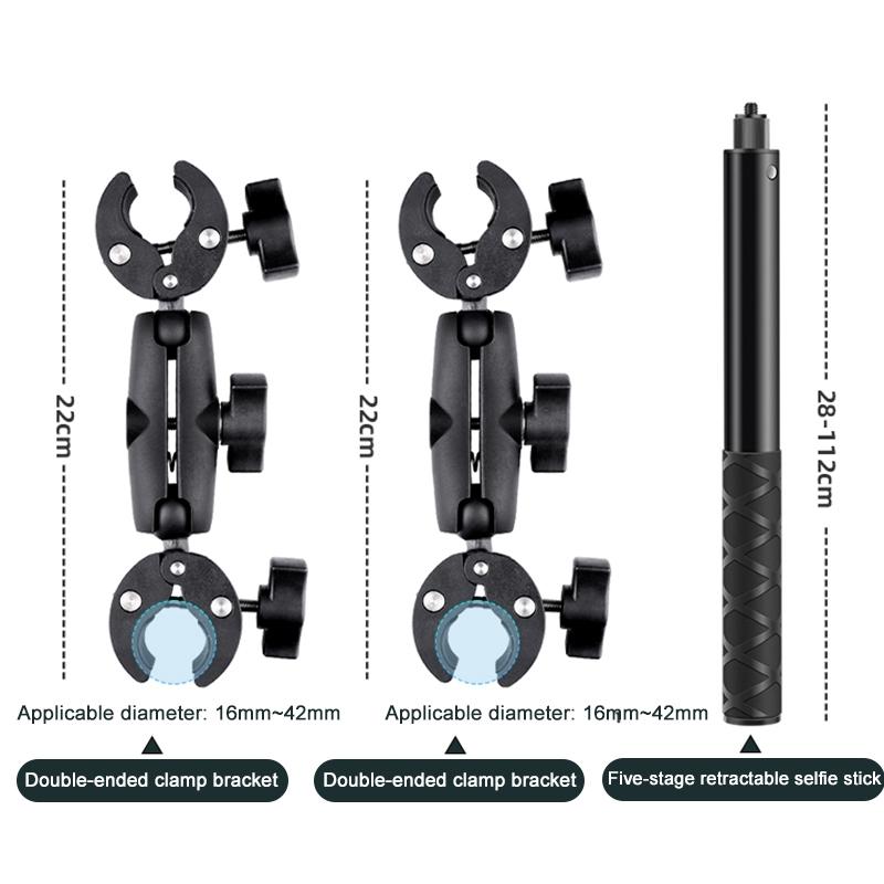 Selfie Stick with Handlebar Mount and Fixed Clamps 3