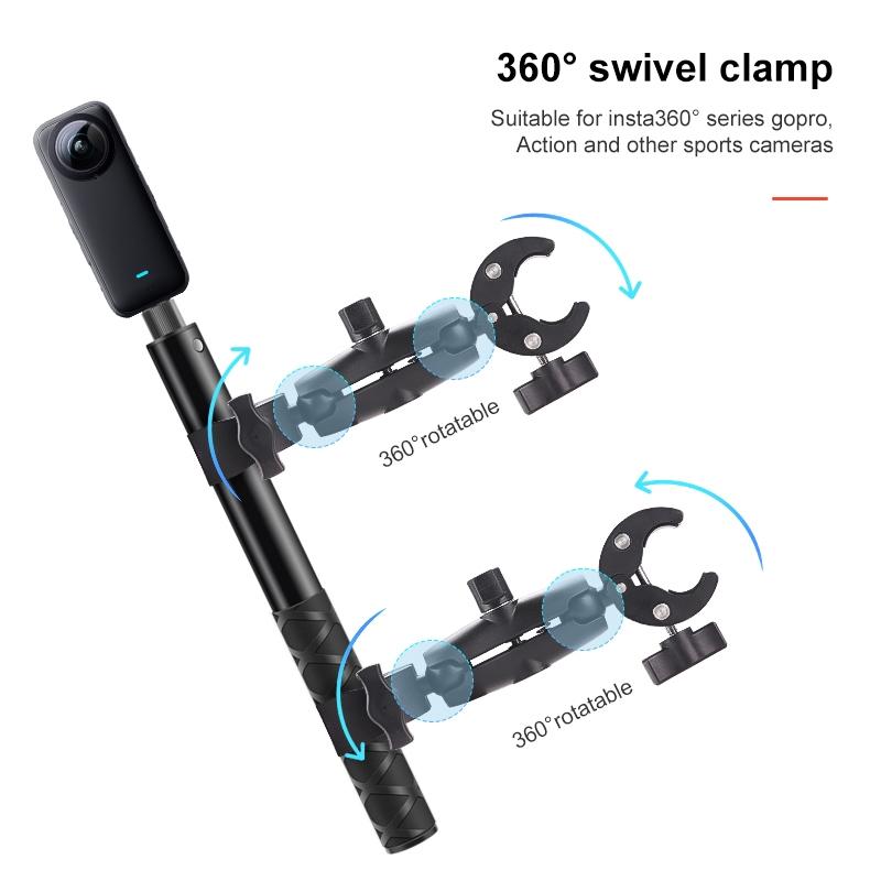 Selfie Stick with Handlebar Mount and Fixed Clamps 5