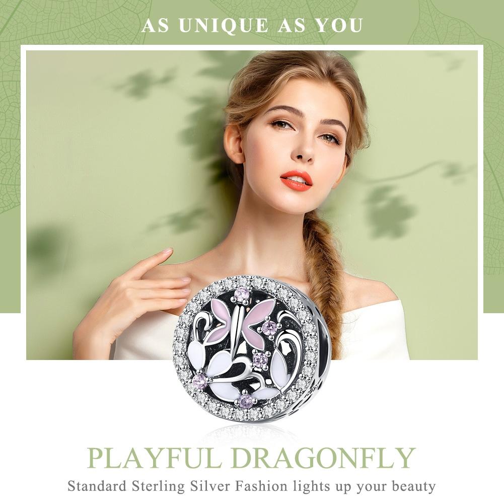 925 Sterling Silver Dragonfly Bead Pendant For Diy Bracelets & Necklaces 8