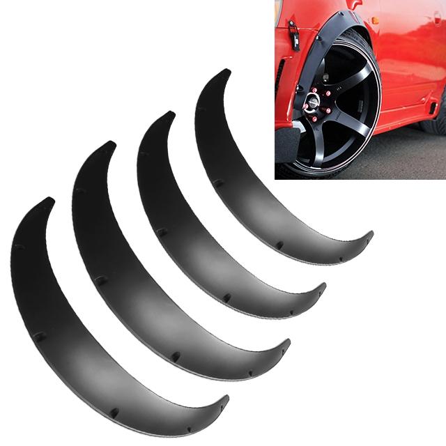 4 Pcs Car Universal Fender Flares Wheel Eyebrow Black Not Painted Wheel Eyebrow 4