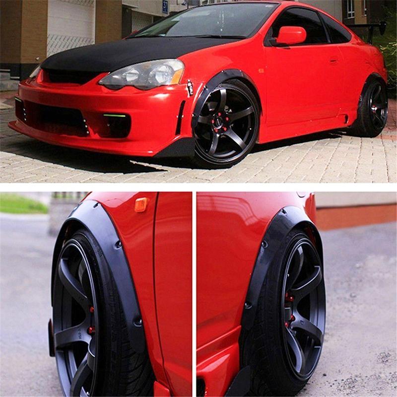 4 Pcs Car Universal Fender Flares Wheel Eyebrow Black Not Painted Wheel Eyebrow 7