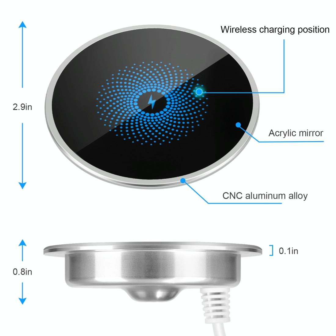 15W Ultra Thin Desktop Wireless Charger Embedded 3