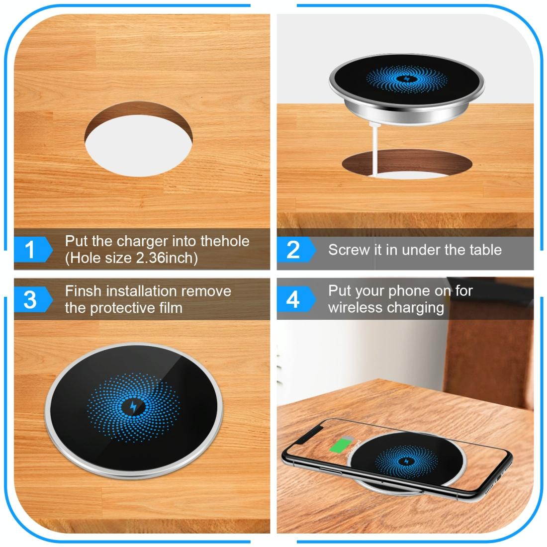 15W Ultra Thin Desktop Wireless Charger Embedded 9