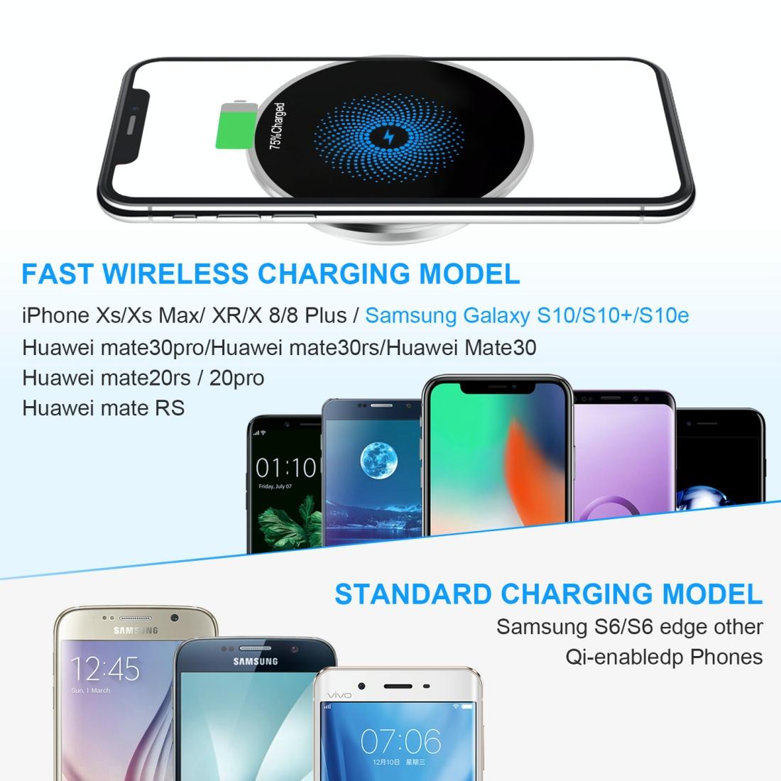 15W Ultra Thin Desktop Wireless Charger Embedded 11