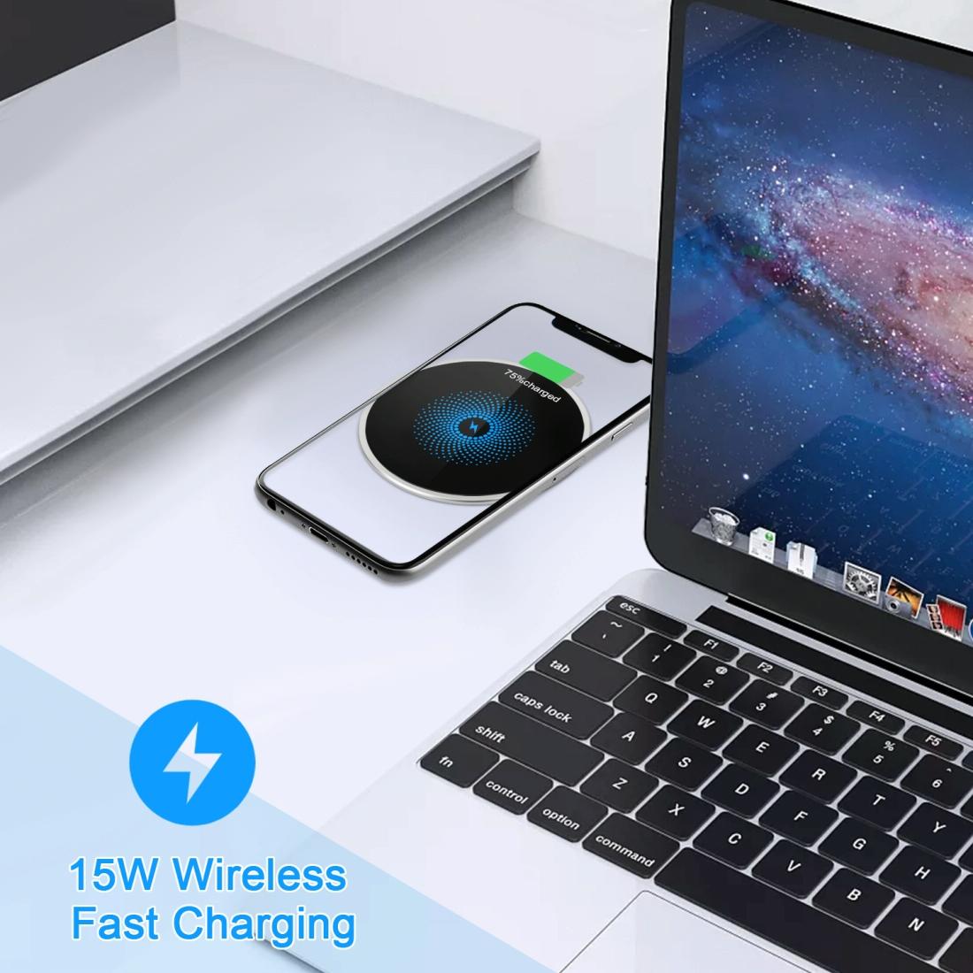 15W Ultra Thin Desktop Wireless Charger Embedded 12