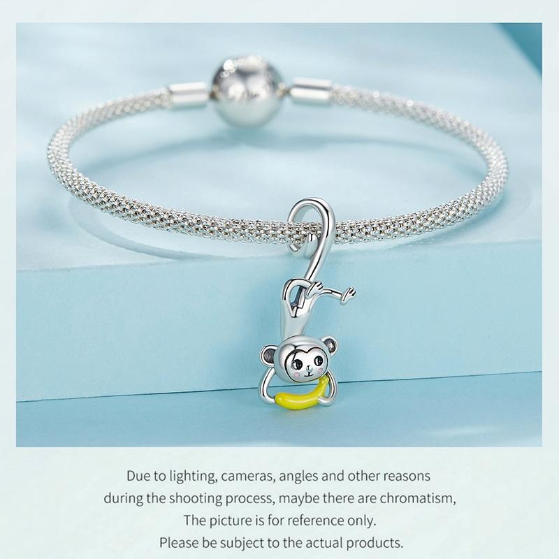 925 Sterling Silver Monkey Pendant For Diy Bracelets 6