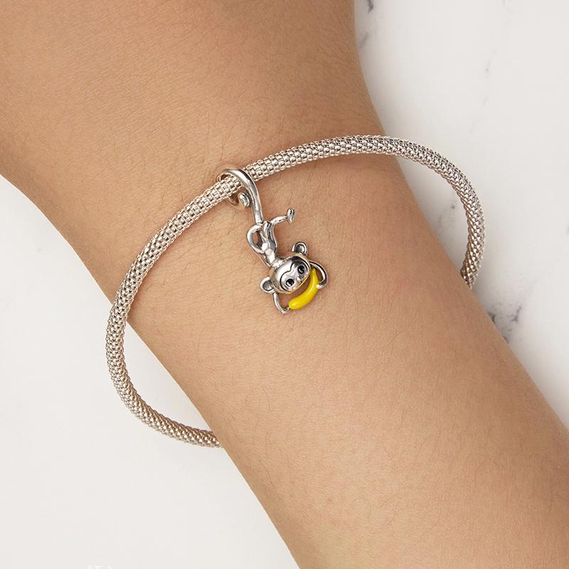 925 Sterling Silver Monkey Pendant For Diy Bracelets 8