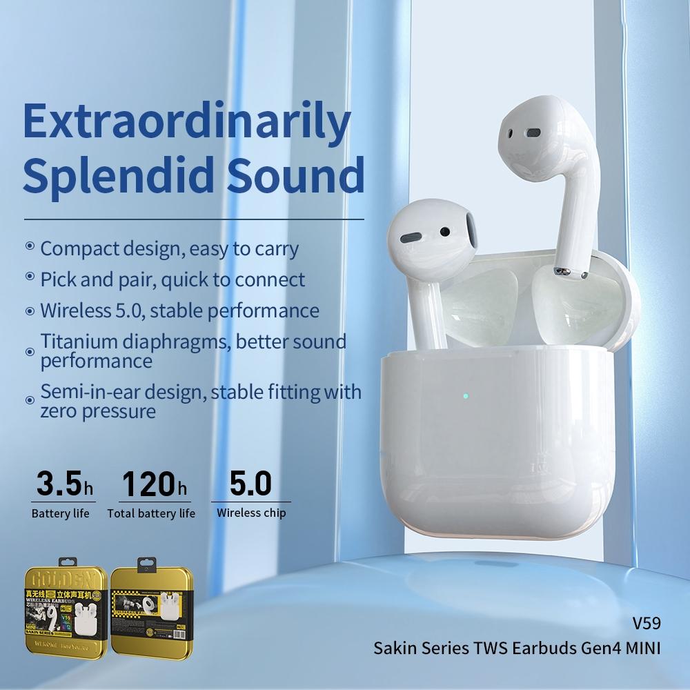 True Wireless Stereo Bluetooth Earphones - V59 Mini Bounty Series 5