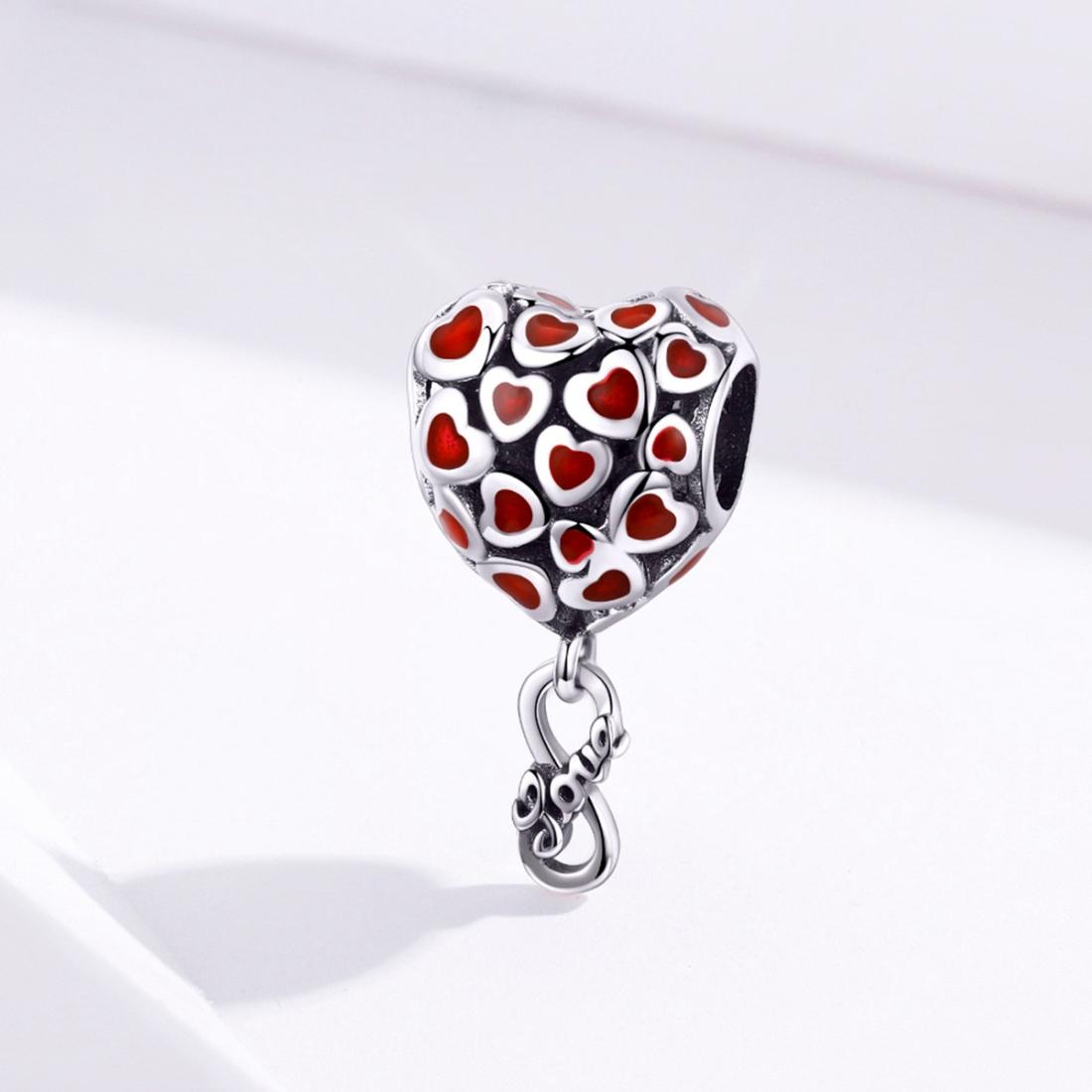 925 Sterling Silver Red Heart Beads For Diy Bracelets & Necklaces 3