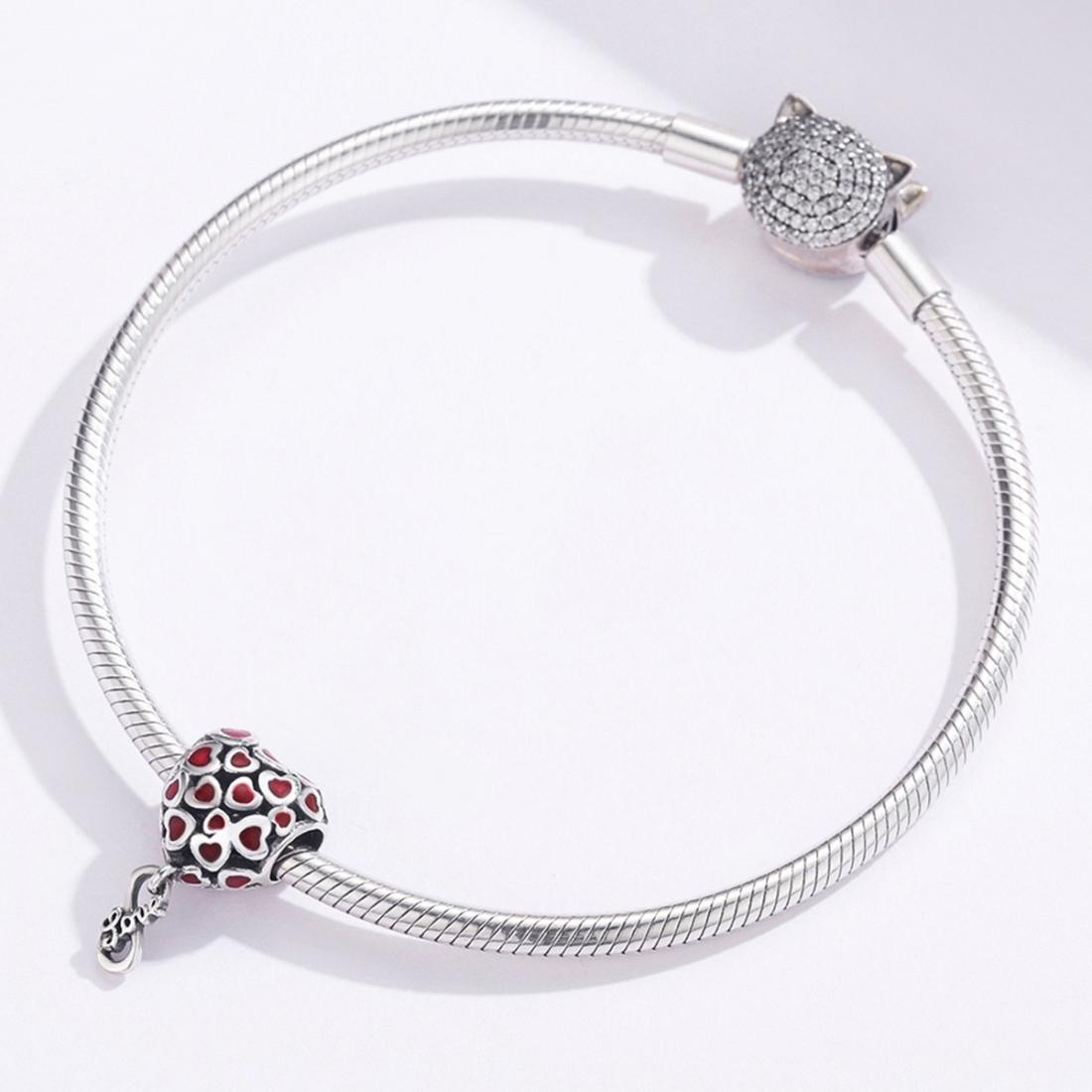925 Sterling Silver Red Heart Beads For Diy Bracelets & Necklaces 8