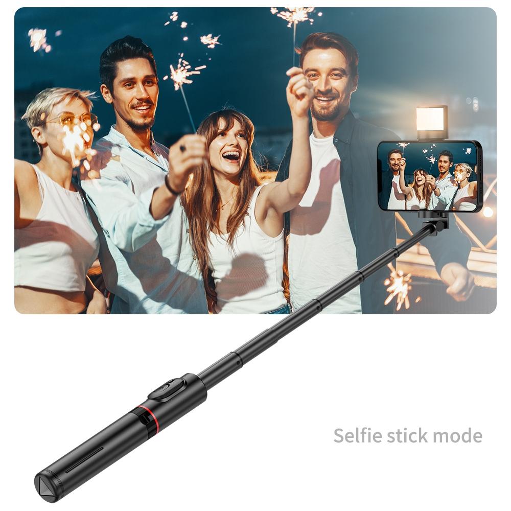Rotatable Bluetooth Selfie Stick with Fill Light and Remote Control 7