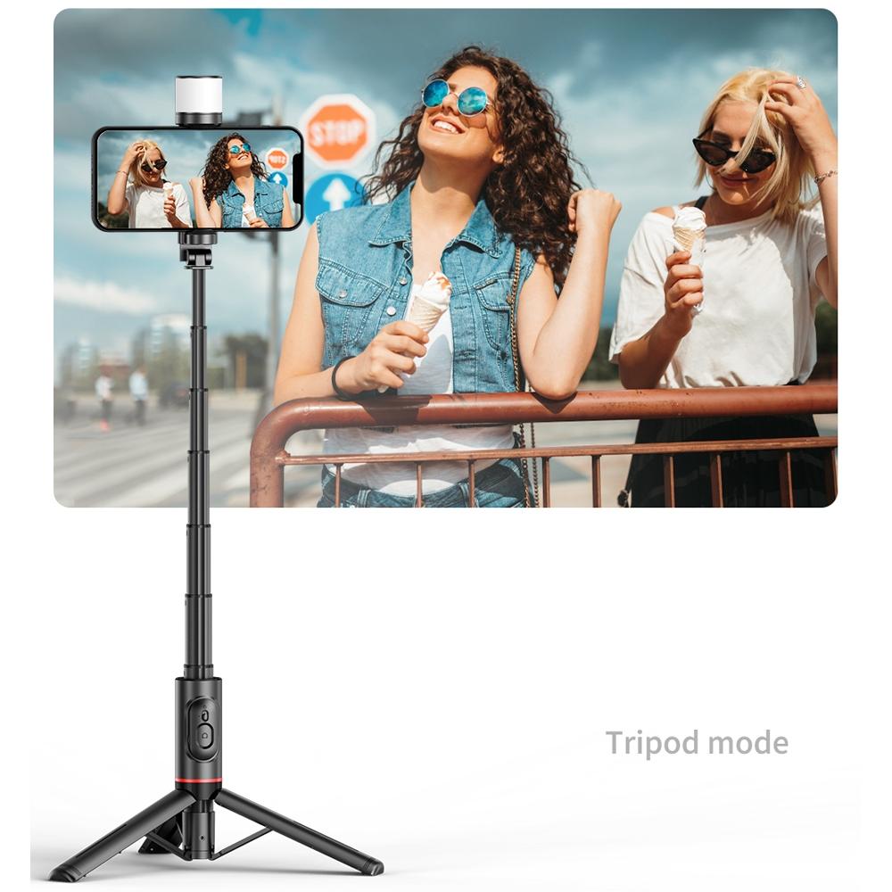 Rotatable Bluetooth Selfie Stick with Fill Light and Remote Control 8