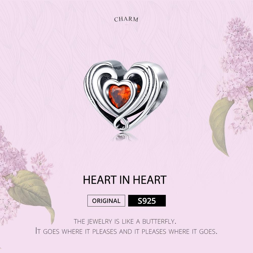 925 Sterling Silver Diy Heart Beads For Bracelets & Necklaces 4