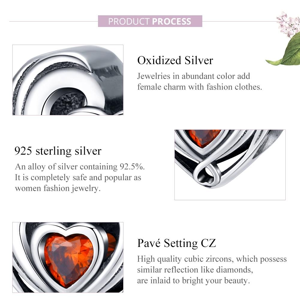 925 Sterling Silver Diy Heart Beads For Bracelets & Necklaces 5