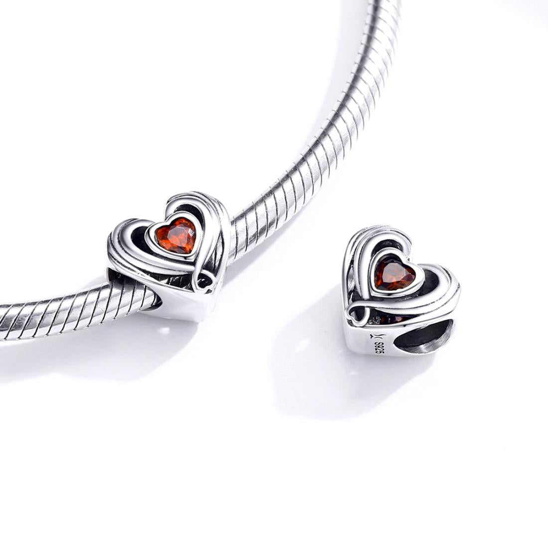 925 Sterling Silver Diy Heart Beads For Bracelets & Necklaces 7