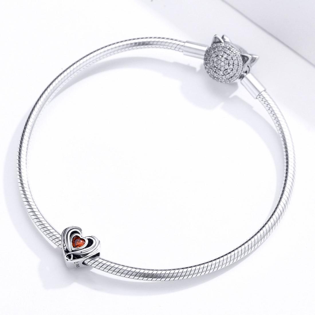 925 Sterling Silver Diy Heart Beads For Bracelets & Necklaces 8