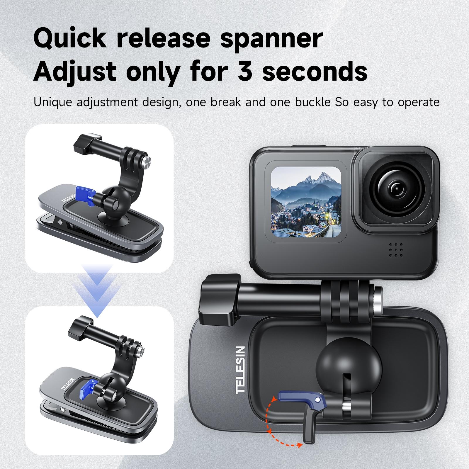 360 Degree Backpack Clip Mount for Action Camera - Rotating 7