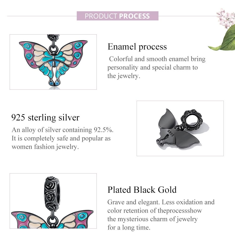 925 Sterling Silver Artistic Butterfly Pendant For Diy Bracelets & Necklaces 5
