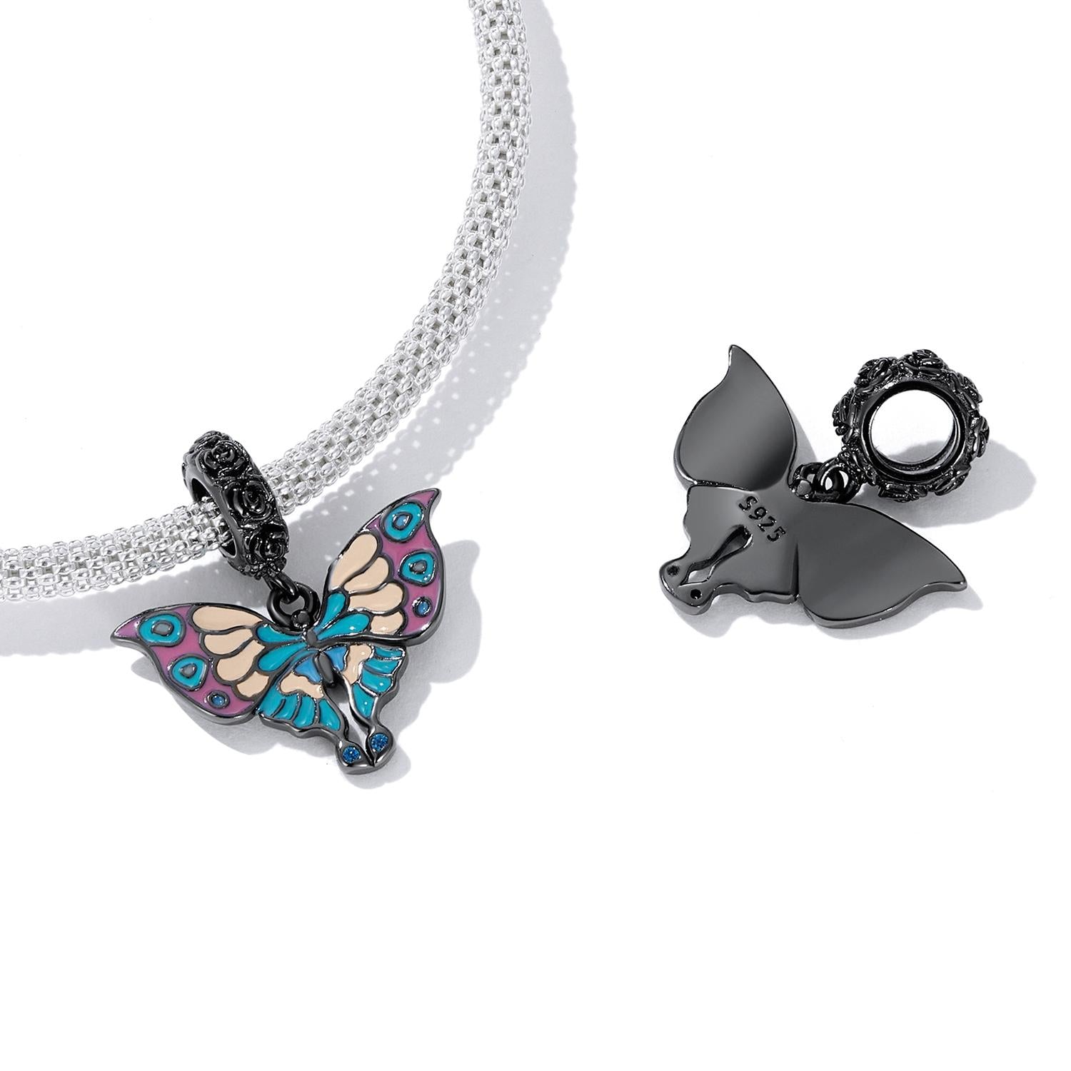 925 Sterling Silver Artistic Butterfly Pendant For Diy Bracelets & Necklaces 6
