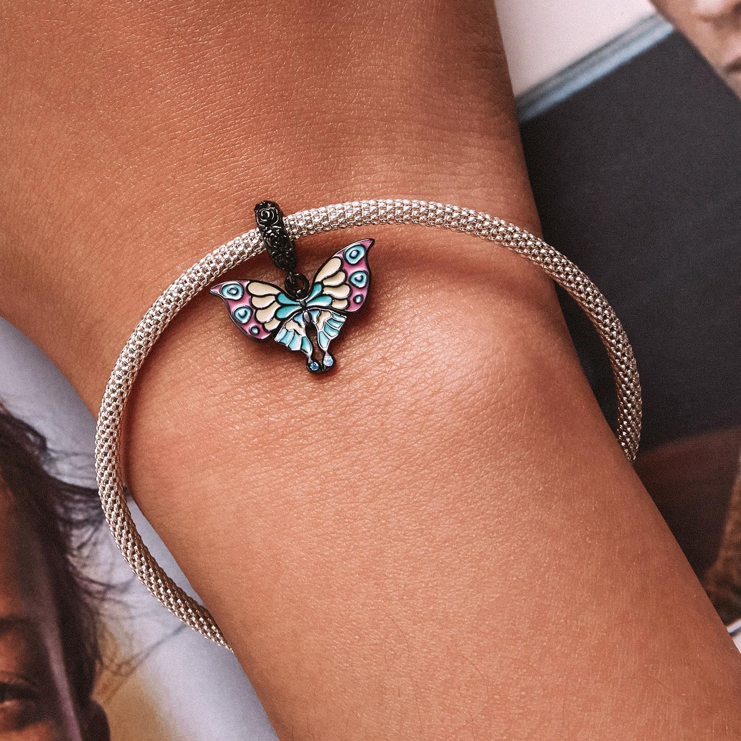 925 Sterling Silver Artistic Butterfly Pendant For Diy Bracelets & Necklaces 8