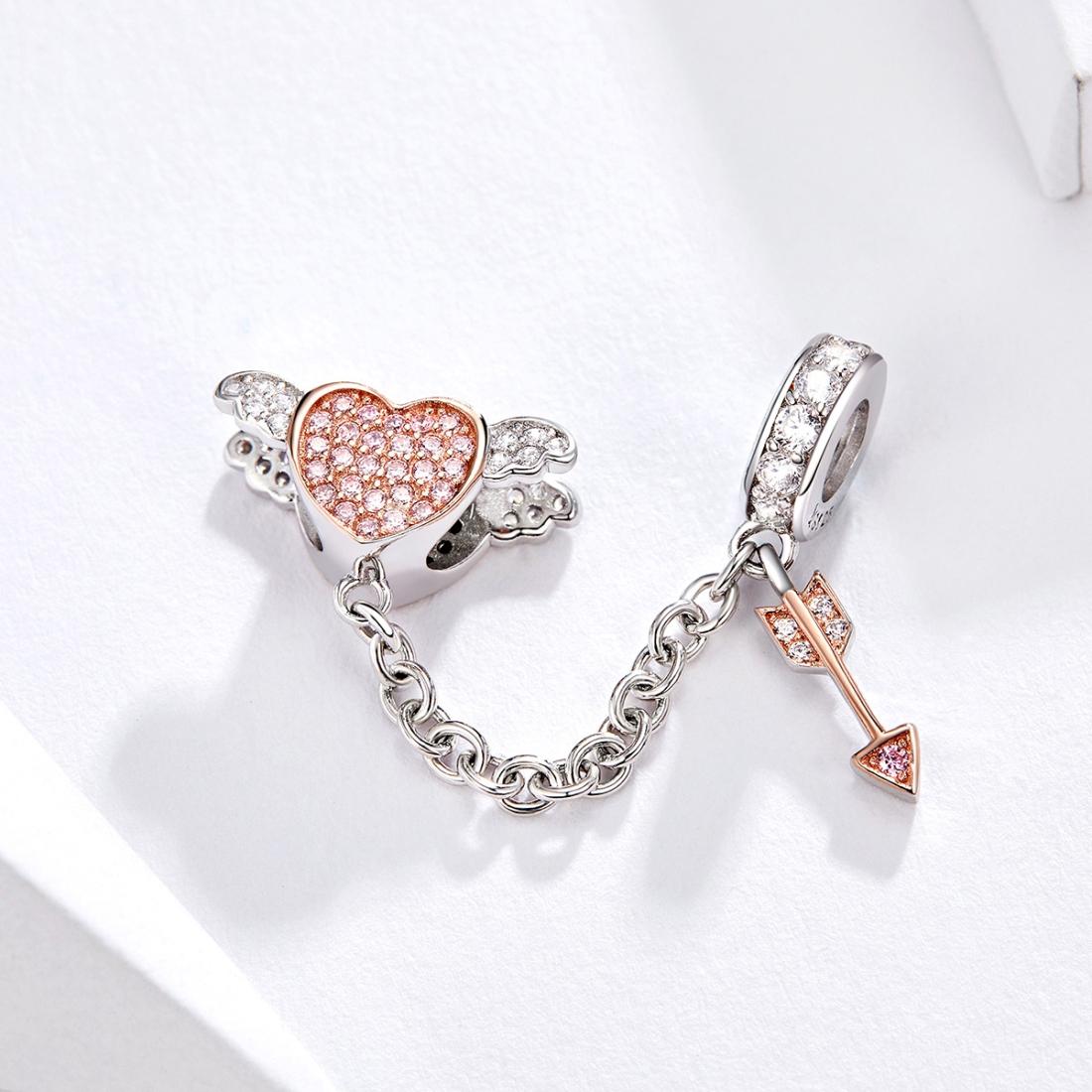 925 Sterling Silver Heart Safety Chain For Diy Bracelets 3