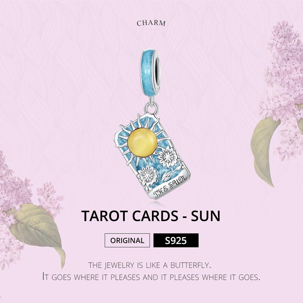 925 Sterling Silver Sun Tarot Pendant For Diy Bracelets & Necklaces 3