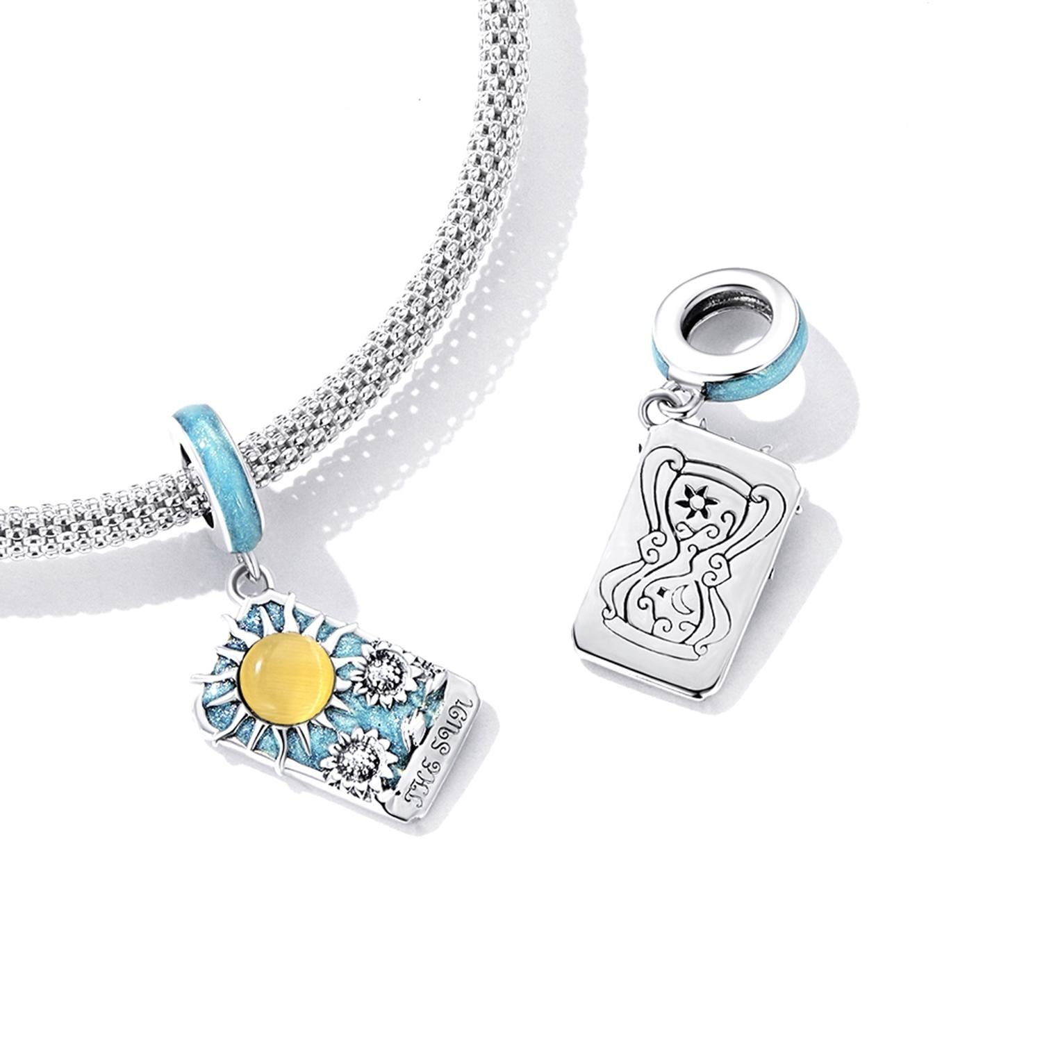 925 Sterling Silver Sun Tarot Pendant For Diy Bracelets & Necklaces 6