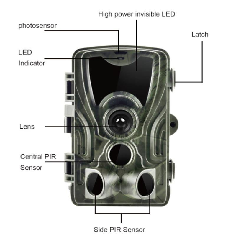 Waterproof Hunting Trail Camera With Night Vision - 8Mp 120 Degree Wide Angle 110 Degree Pir Sensor 7
