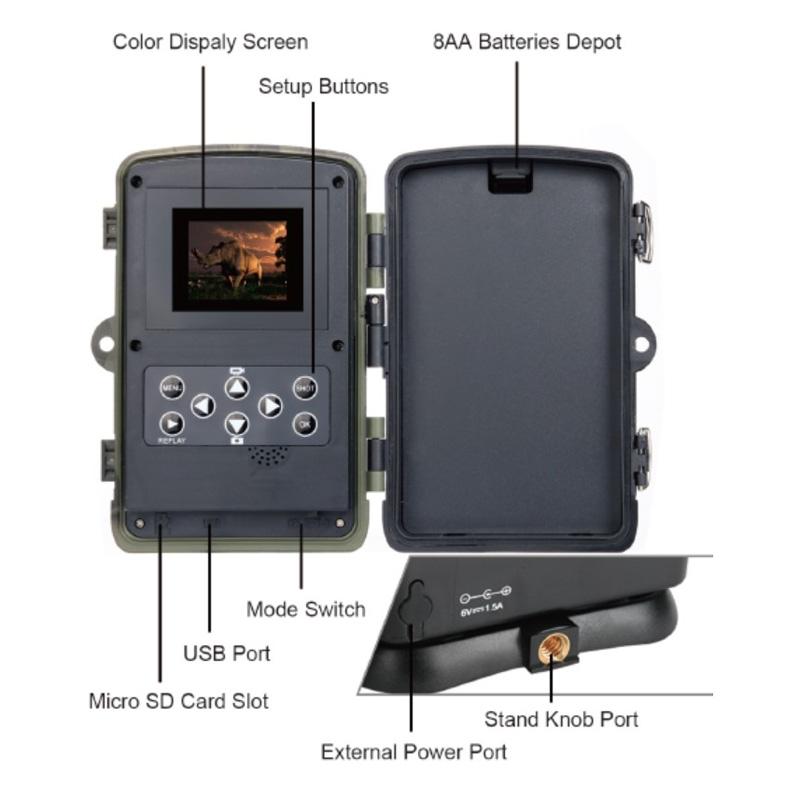Waterproof Hunting Trail Camera With Night Vision - 8Mp 120 Degree Wide Angle 110 Degree Pir Sensor 9