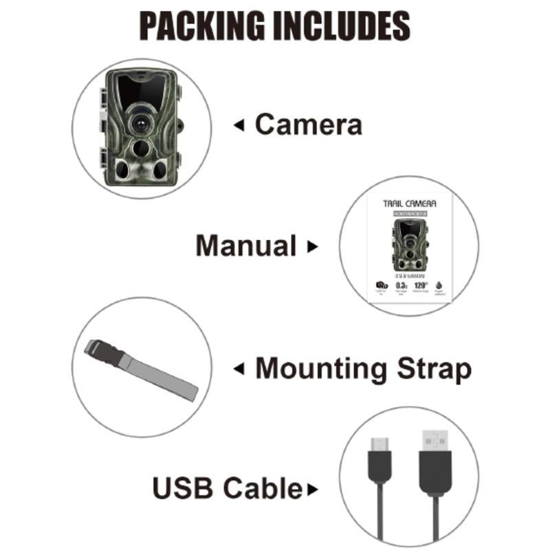 Waterproof Hunting Trail Camera With Night Vision - 8Mp 120 Degree Wide Angle 110 Degree Pir Sensor 10
