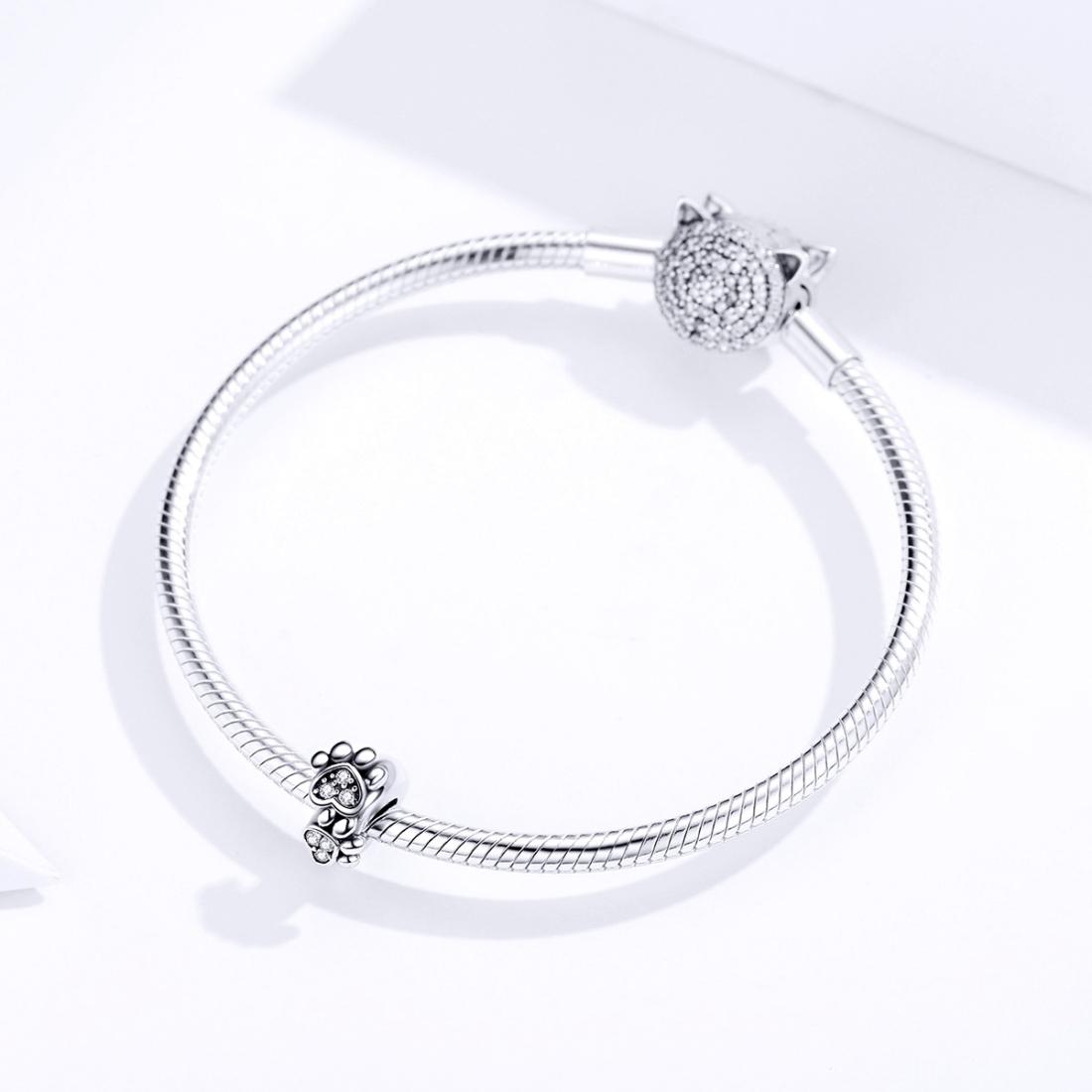 925 Sterling Silver Animal Footprint Beads For Diy Bracelets 8