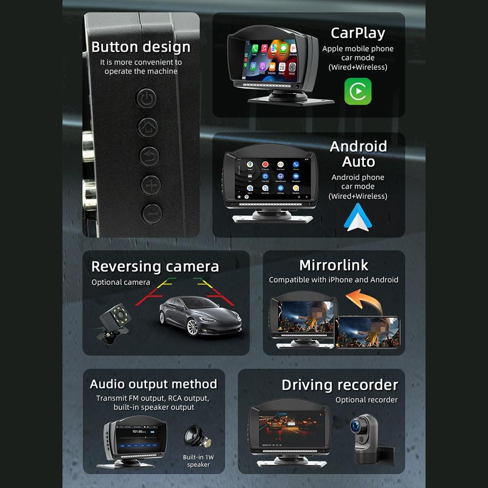 4.7 Inch Car Mp5 Player With Ios Carplay Android Auto Bt Usb Fm 11